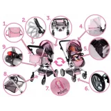 Wózek spacerowy głęboki Spacerówka Gondola 2w1 Różowy G2