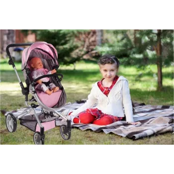 Wózek spacerowy głęboki Spacerówka Gondola 2w1 Różowy G2