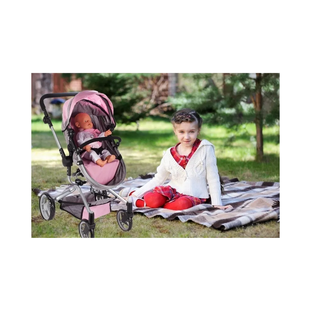 Wózek spacerowy głęboki Spacerówka Gondola 2w1 Różowy G2