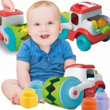 Edukacyjna zabawka sensoryczna z kolorowym walcem i miękkimi klockami