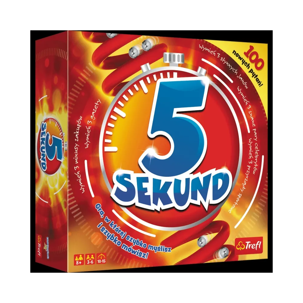 Pudełko gry towarzyskiej 5 Sekund G2 na białym tle
