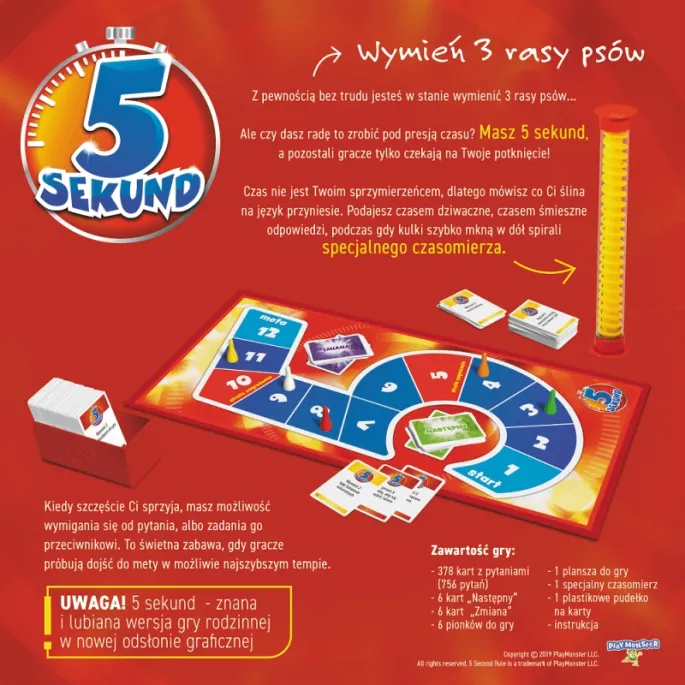 Plansza, pionki i karty gry 5 Sekund G2 podczas rozgrywki