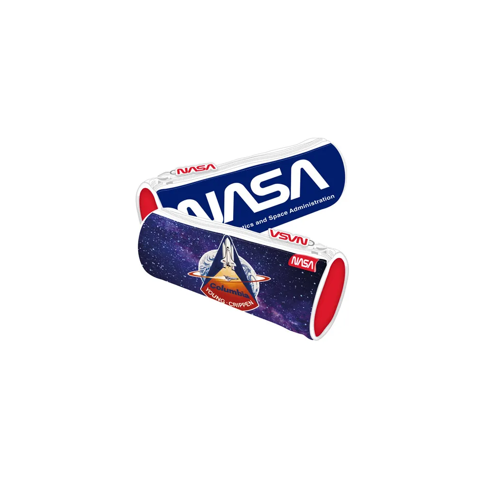 Piórnik NASA z motywem kosmicznym na biurku