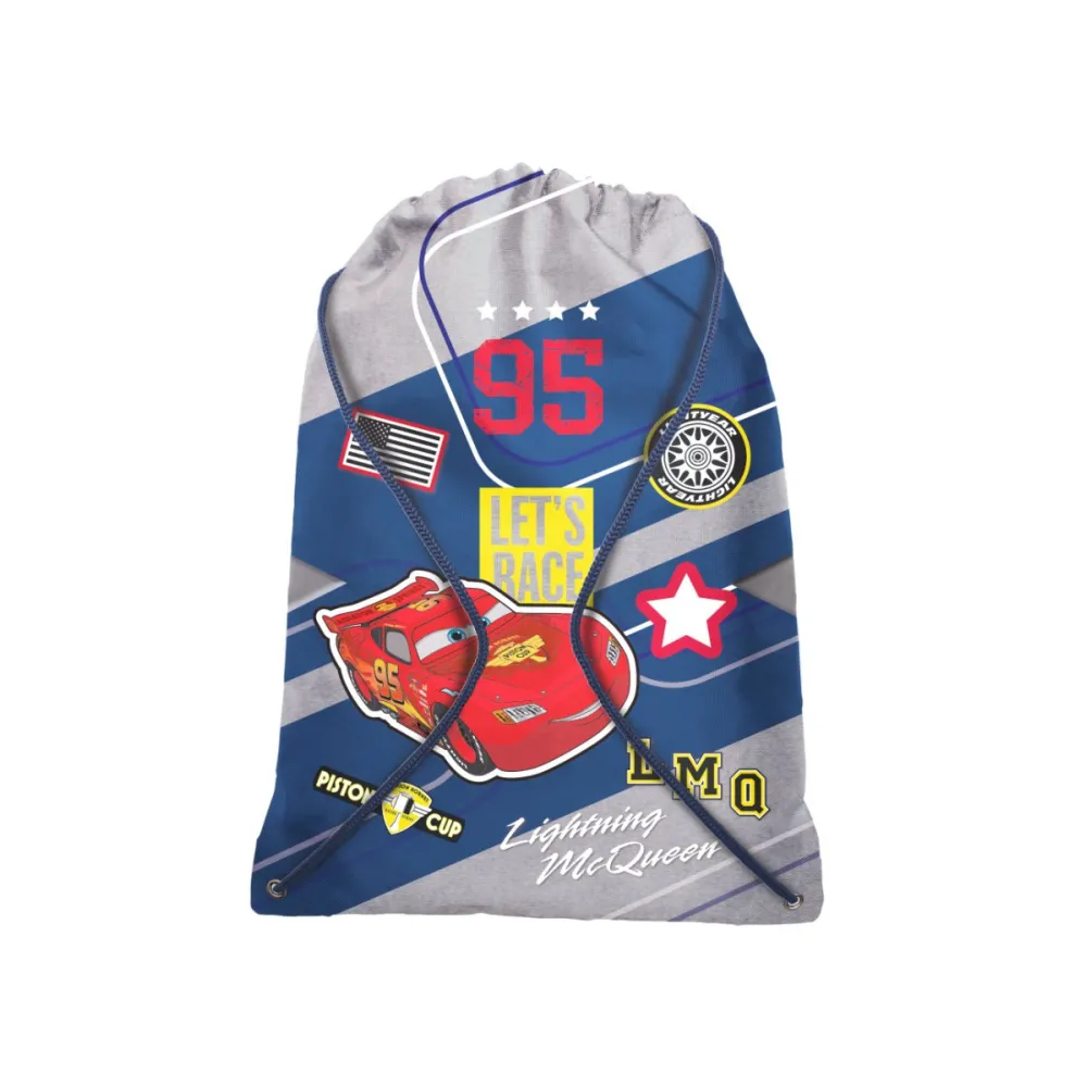 Worek na gimnastykę z motywem Cars dla dzieci, praktyczny i trwały