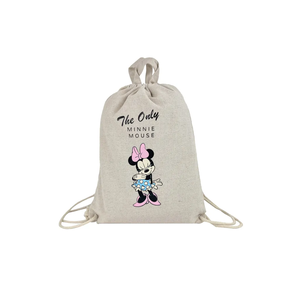 Kolorowy plecak worek inspirowany postacią Myszki Minnie z bajki Disney