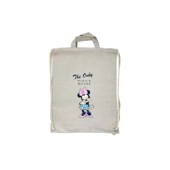 Praktyczny i lekki worko-plecak Myszka Minnie wykonany z wytrzymałego materiału