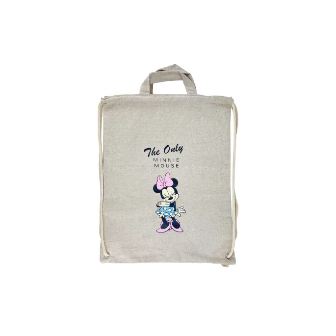 Praktyczny i lekki worko-plecak Myszka Minnie wykonany z wytrzymałego materiału