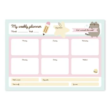 Planer tygodniowy A4 z motywem Pusheen do organizacji tygodnia
