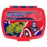 Lunchbox Avengers z kompletem sztućców, idealny do szkoły