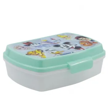 Kolorowa śniadaniówka Disney z motywem postaci z bajek na tle białym