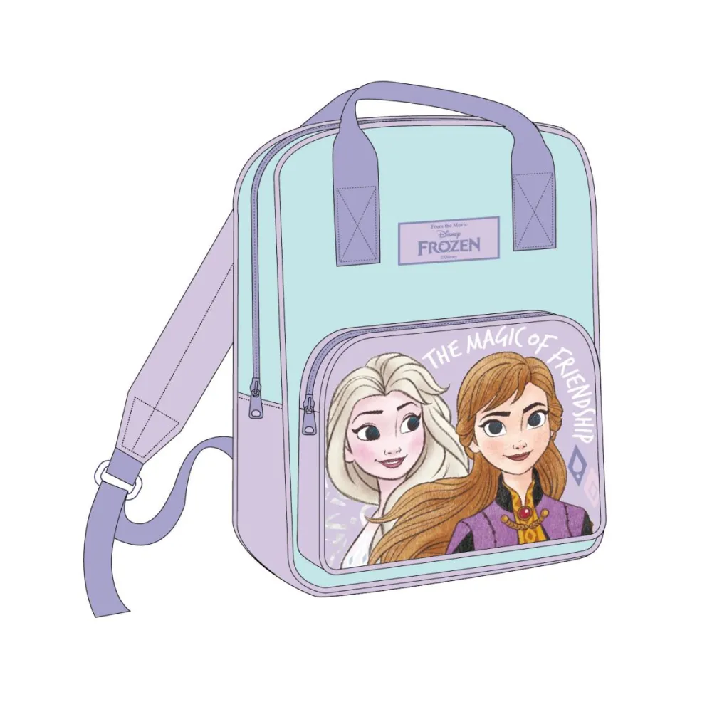 Kolorowy plecak dziecięcy z motywem Krainy Lodu i regulowanymi szelkami