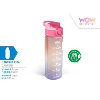 Bidon 500 ml Wow Generation w kolorowym wydaniu do codziennego użytku