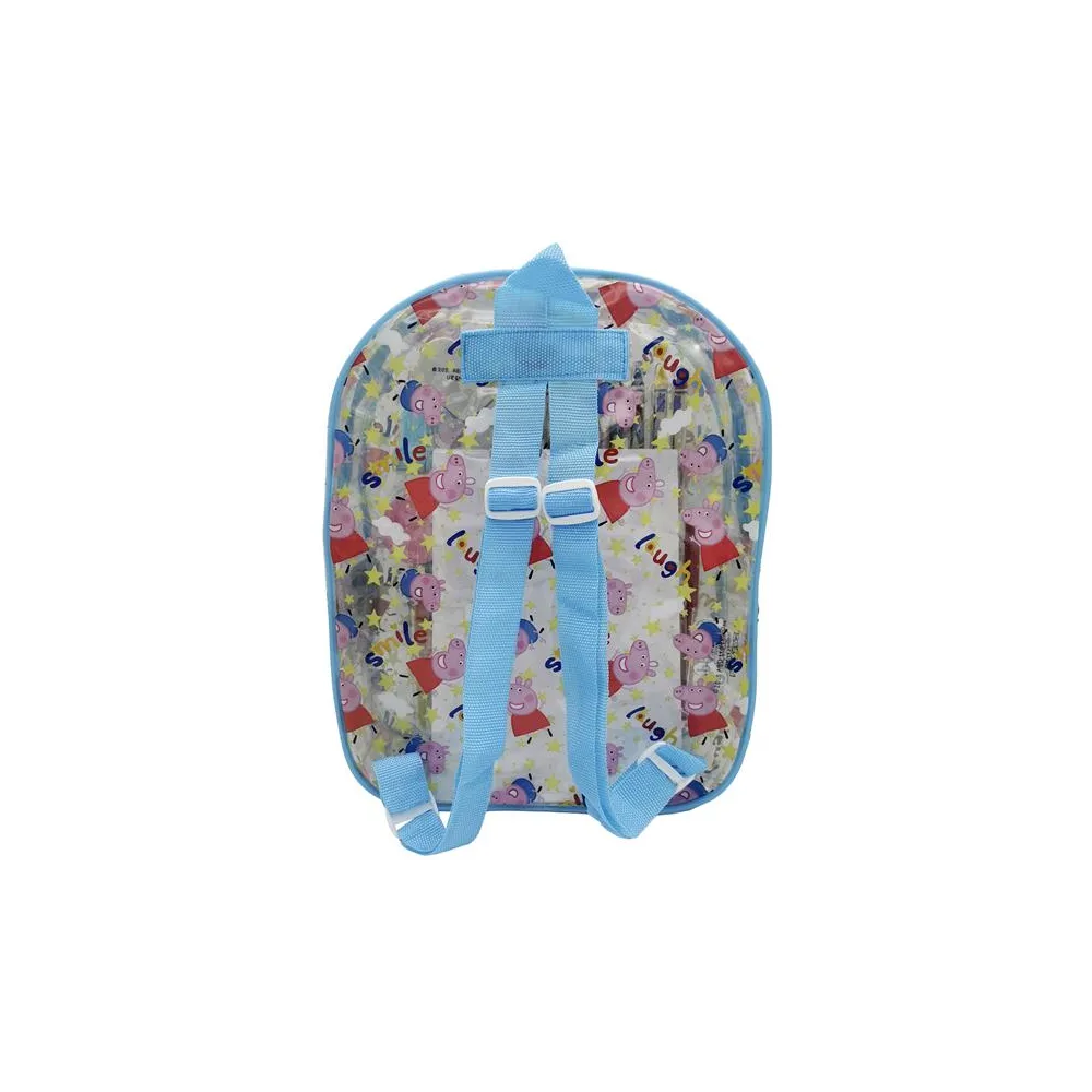 Kolorowe elementy kreatywne z plecakiem dla fanów Świnki Peppy