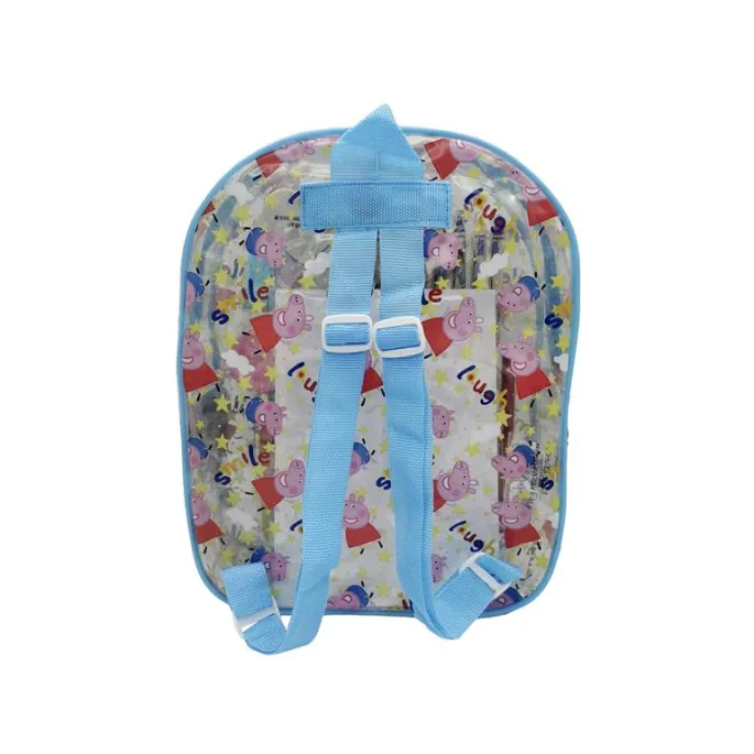 Kolorowe elementy kreatywne z plecakiem dla fanów Świnki Peppy