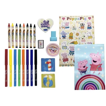 Zestaw kreatywny dla dzieci z 44 elementami w plecaku Świnka Peppa
