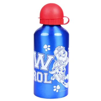 Bidon aluminiowy z motywem Psi Patrol o pojemności 500 ml na białym tle