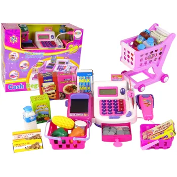 Kolorowa kasa fiskalna zabawkowa z akcesoriami dla dzieci