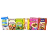 Zestaw sklepowy z kalkulatorem i produktami spożywczymi