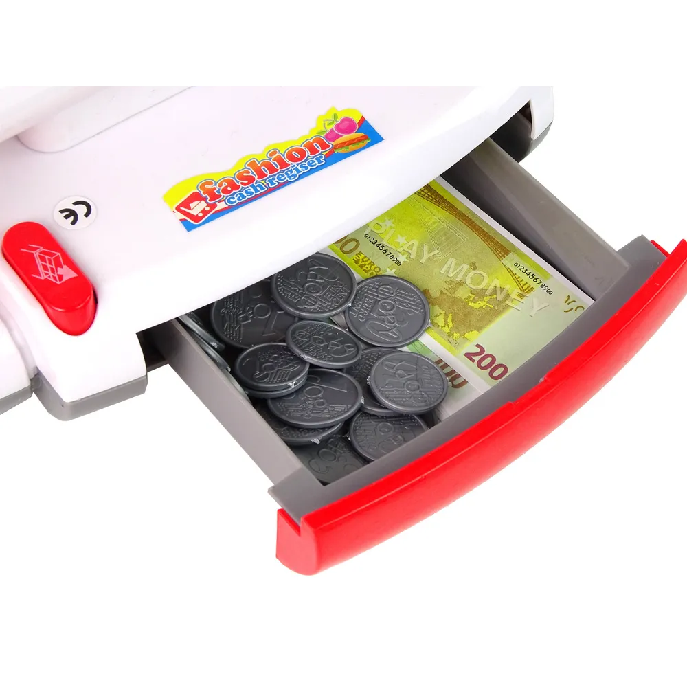 Zestaw małego sprzedawcy – kasa sklepowa z akcesoriami edukacyjnymi