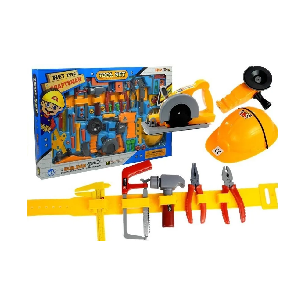 Zestaw narzędzi warsztatowy dla dzieci z 55 elementami i pasem narzędziowym
