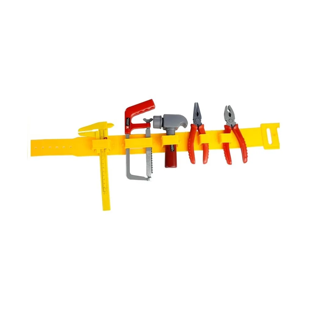 Duży zestaw narzędzi dla małego majsterkowicza z kaskiem i wiertarką