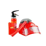 Prawdziwy Strój Strażaka Dla Dziecka Kask Gaśnica Akcesoria Czerwony