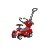 Dziecięcy jeździk samochodzik z barierkami ochronnymi i rączką dla rodzica