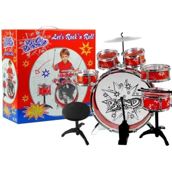 Zestaw dużej perkusji dziecięcej z 6 bębnami i talerzem