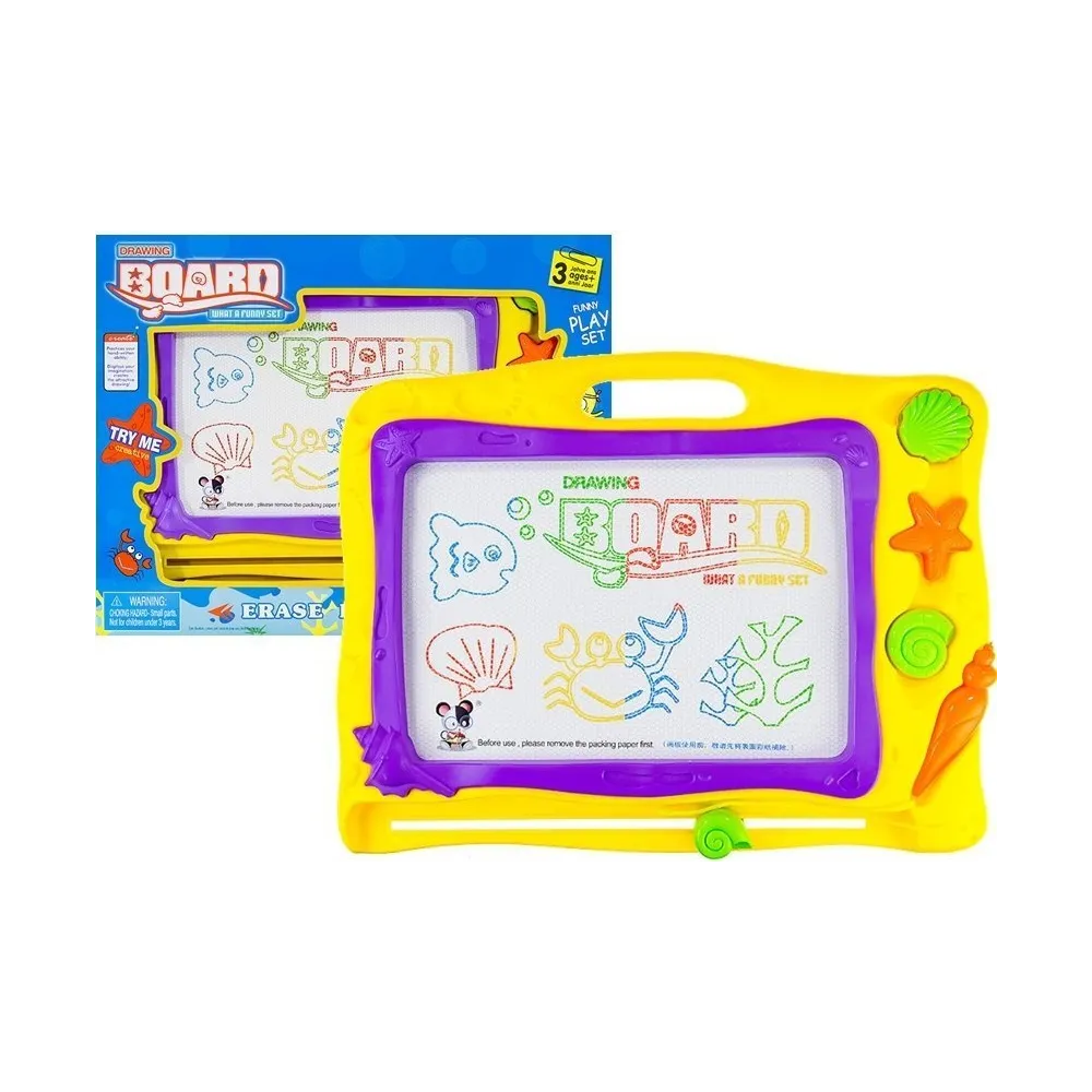 Tablica Znikopis Morski + 3 Pieczątki Kolorowe Tło