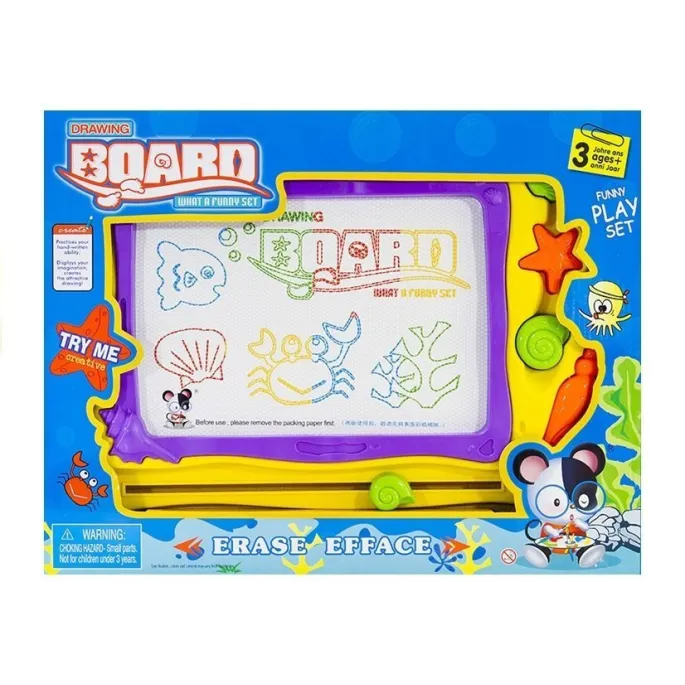 Tablica Znikopis Morski + 3 Pieczątki Kolorowe Tło