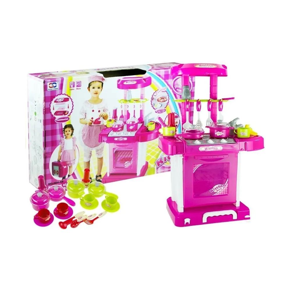 Składana kuchnia dla dzieci z efektami świetlnymi i dźwiękowymi 2w1