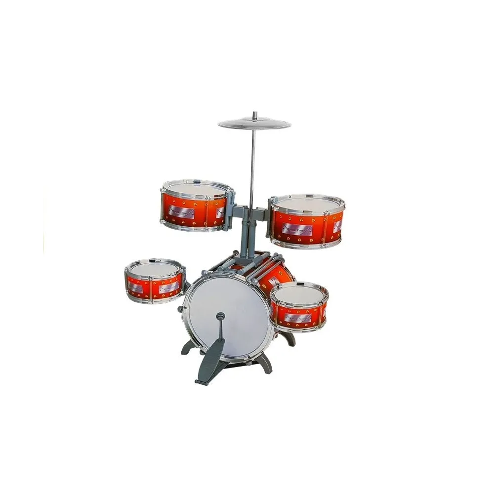 Zestaw perkusyjny dla dzieci z pałeczkami i stołeczkiem – kompletny układ