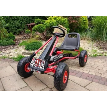 Gokart Czerwony A-15 Pompowane Koła