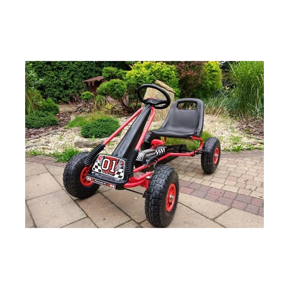 Gokart Czerwony A-15 Pompowane Koła