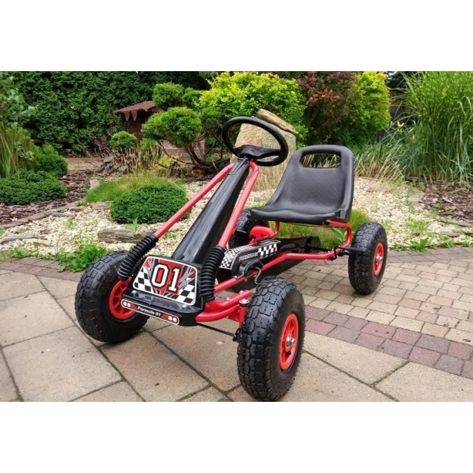 Gokart Czerwony A-15 Pompowane Koła