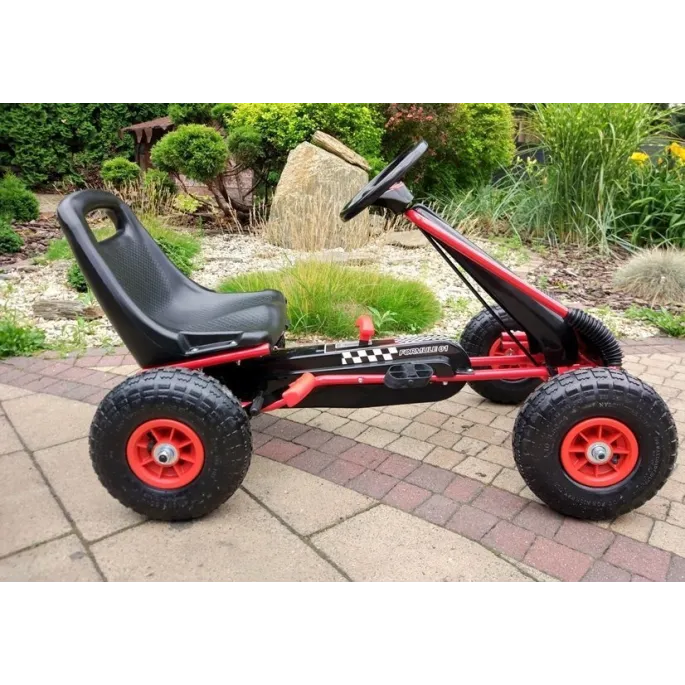 Gokart Czerwony A-15 Pompowane Koła