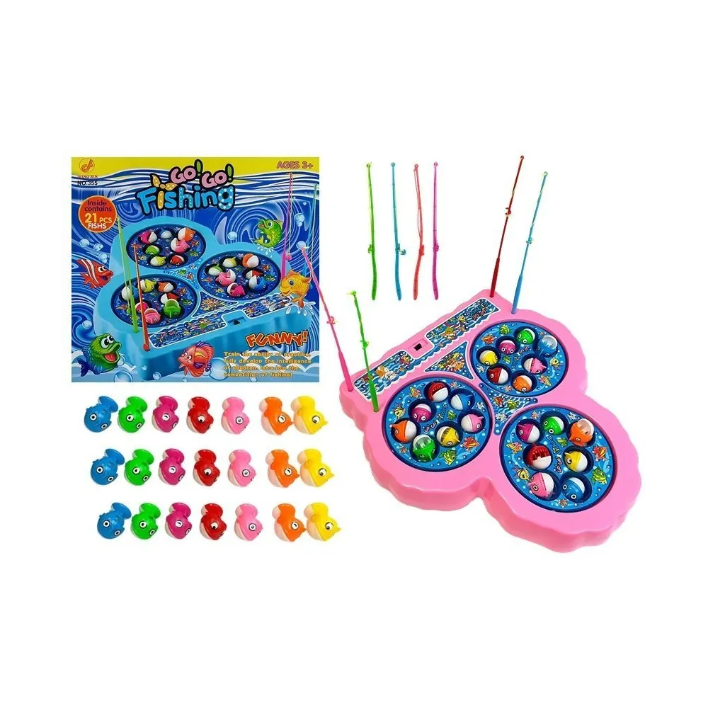 Zestaw do łowienia rybek w kąpieli z kolorowymi wędkami i rybkami