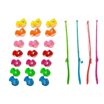 Kolorowa podstawa do łowienia rybek z kompletem wędek