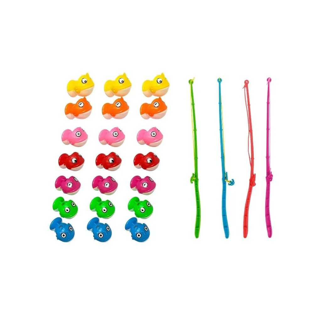 Kolorowa podstawa do łowienia rybek z kompletem wędek