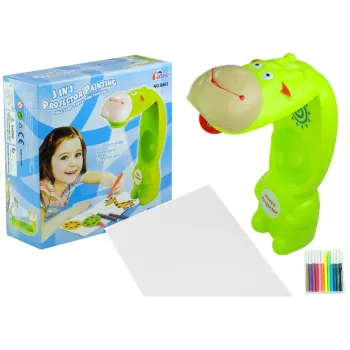 Projektor Do Rysowania Rzutnik Krówka 3 Dyski Pisaki Zielony 3w1