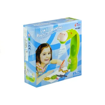 Projektor Do Rysowania Rzutnik Krówka 3 Dyski Pisaki Zielony 3w1