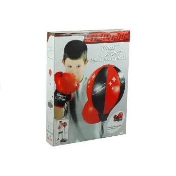 Zestaw bokserski dla dzieci z podstawą, rękawicami i gruszką na wysięgniku