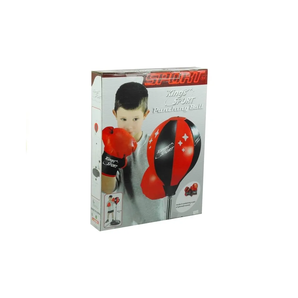 Zestaw bokserski dla dzieci z podstawą, rękawicami i gruszką na wysięgniku