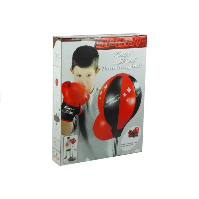 Zestaw bokserski dla dzieci z podstawą, rękawicami i gruszką na wysięgniku