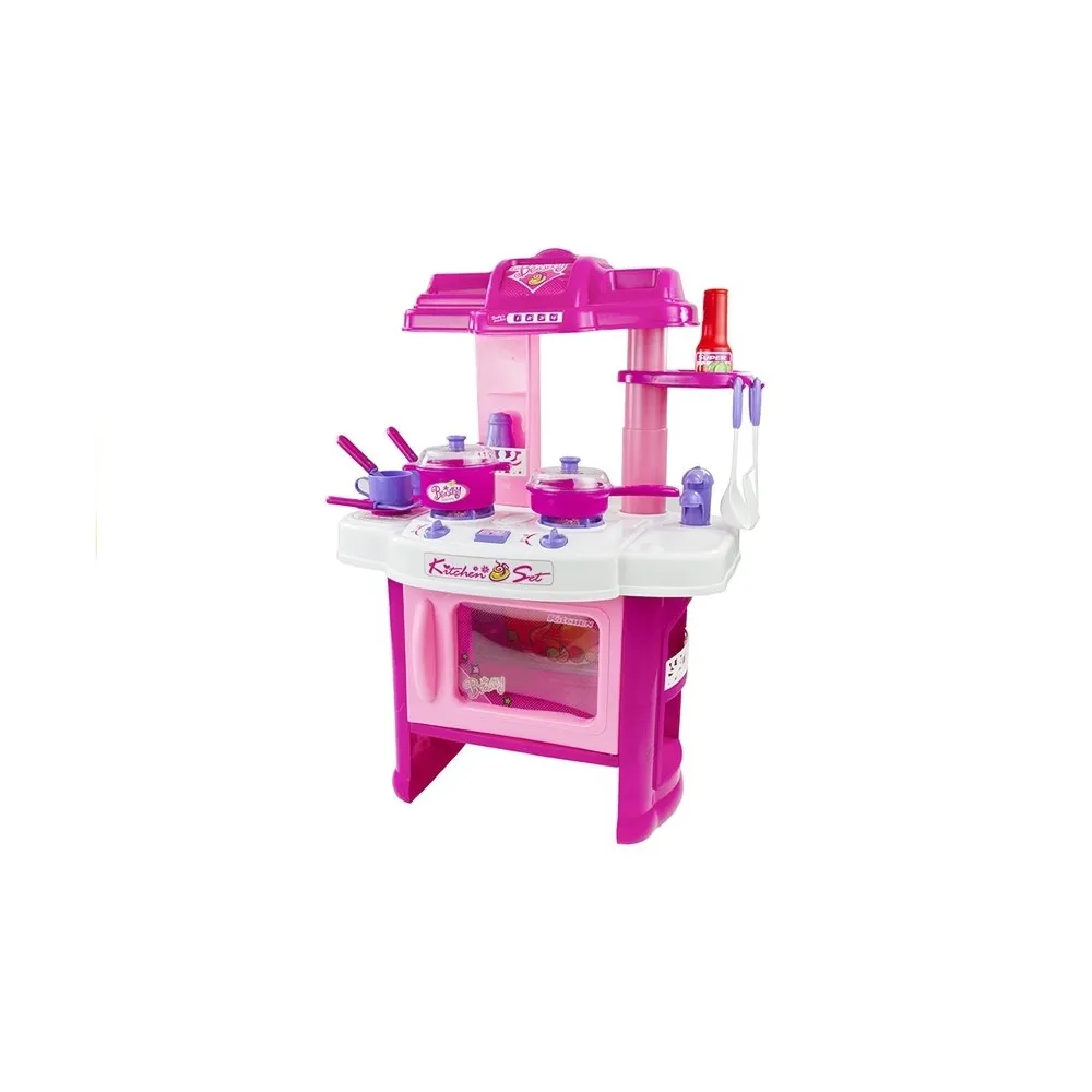 Kuchnia zabawkowa z podświetlanymi palnikami i otwieranym piekarnikiem