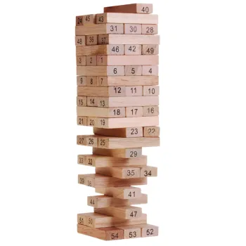 Gra Zręcznościowa Rodzinna Drewniana Układanka Wieża Liczby Zręczność