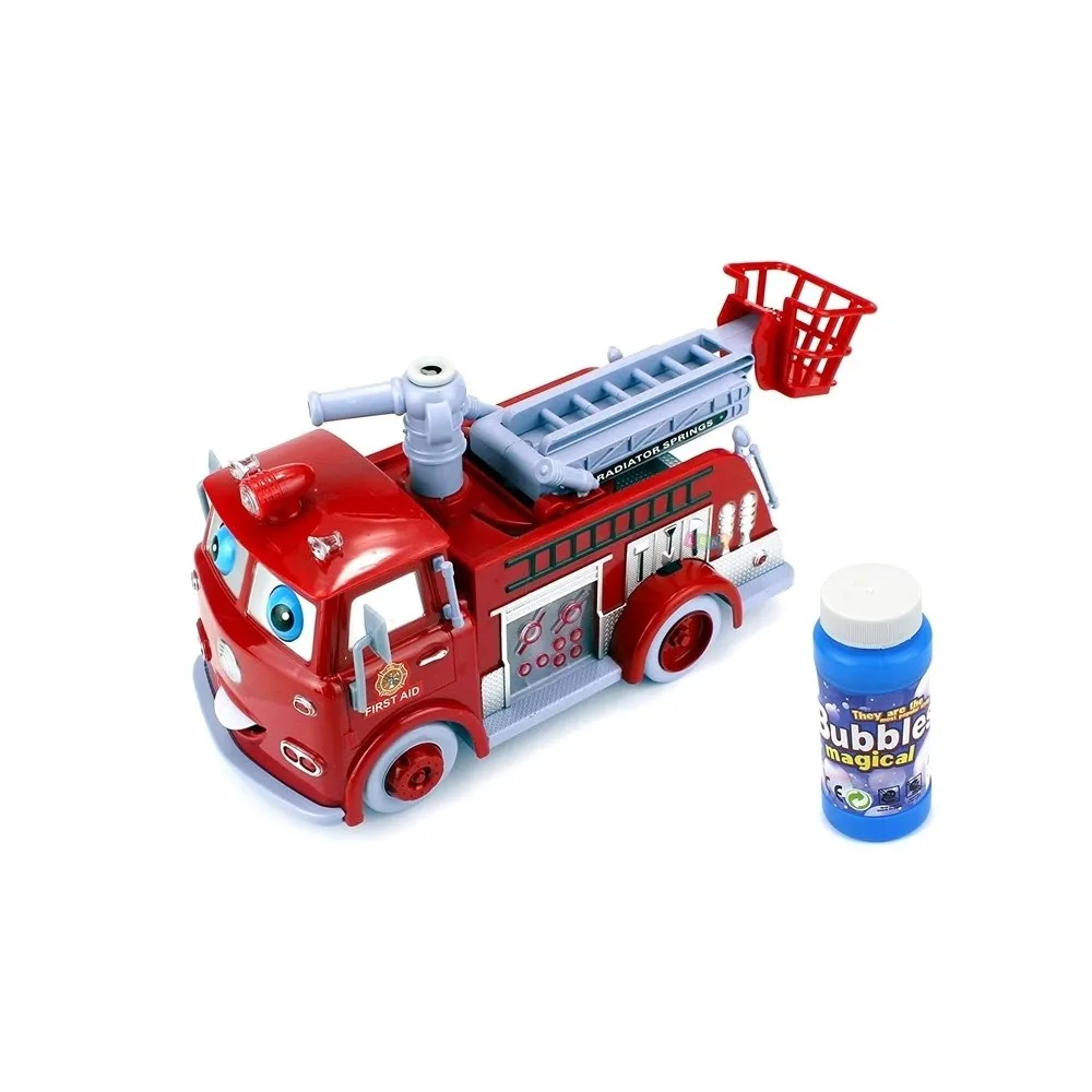 Kolorowy wóz strażacki dla dzieci z puszczaniem baniek mydlanych