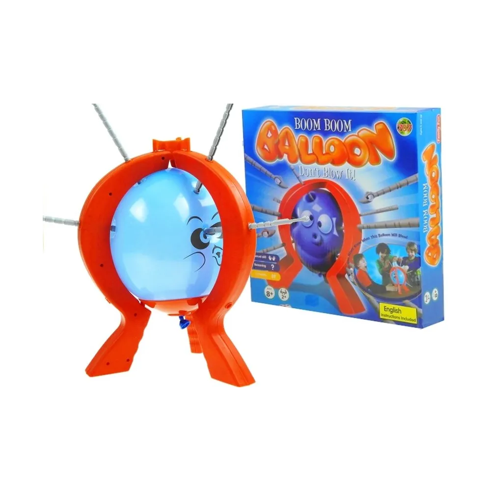 Gra zręcznościowa z balonami i pałeczkami podczas zabawy rodzinnej