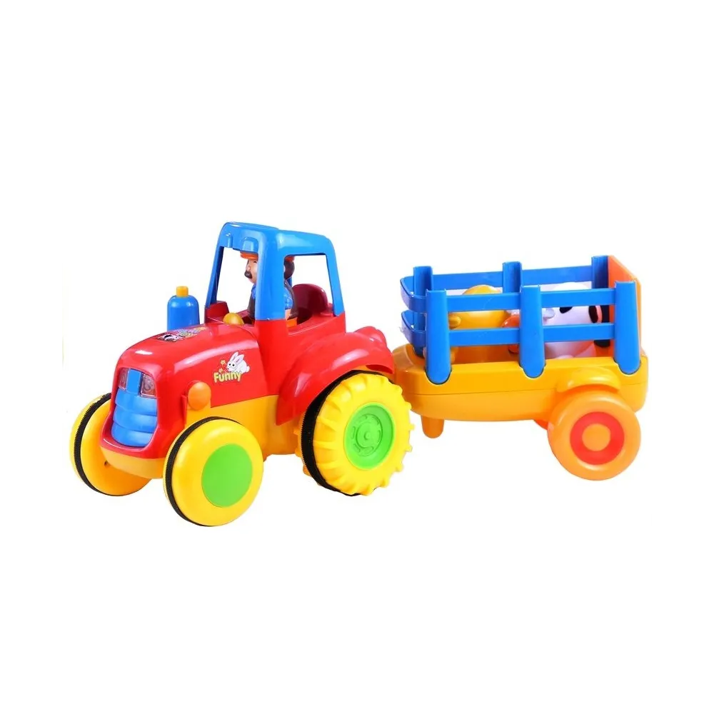 Zestaw traktor z konikiem i krówką gotowy do zabawy