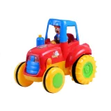 Kolorowy traktor z przyczepą i realistyczne efekty dźwiękowe